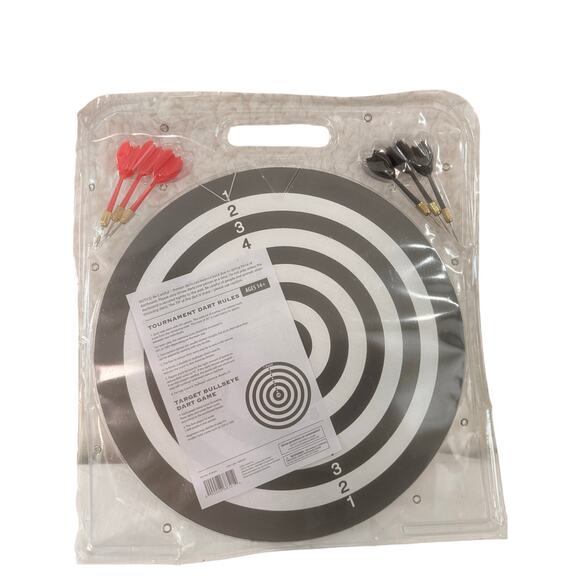 New Dart Board Game 14.2’ wide - 2 Sided with 2 Games - 6 Metal Tip Darts - Picture 3 of 3